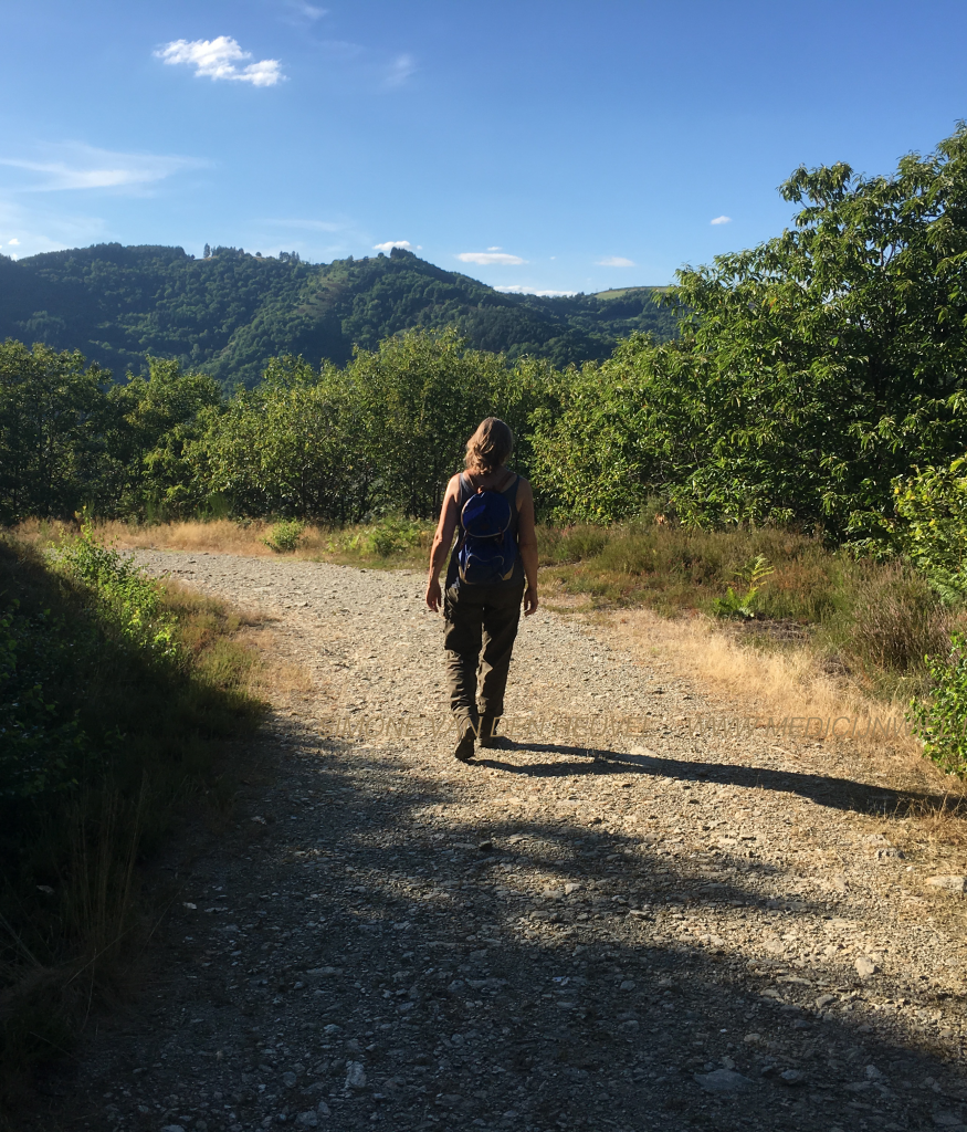 Simone van den Heuvel, geneeskundige therapeut, wandelt door de bergen